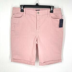NYDJ Cuffed Denim Bermuda Shorts NEW Womens Sz 14 Peachskin Stretch Comfy